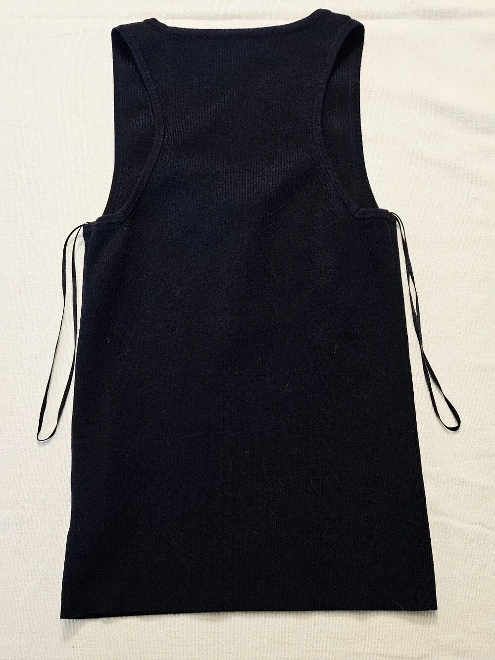 Navy Women's Sleeveless Knit Tank with Gold Buttons